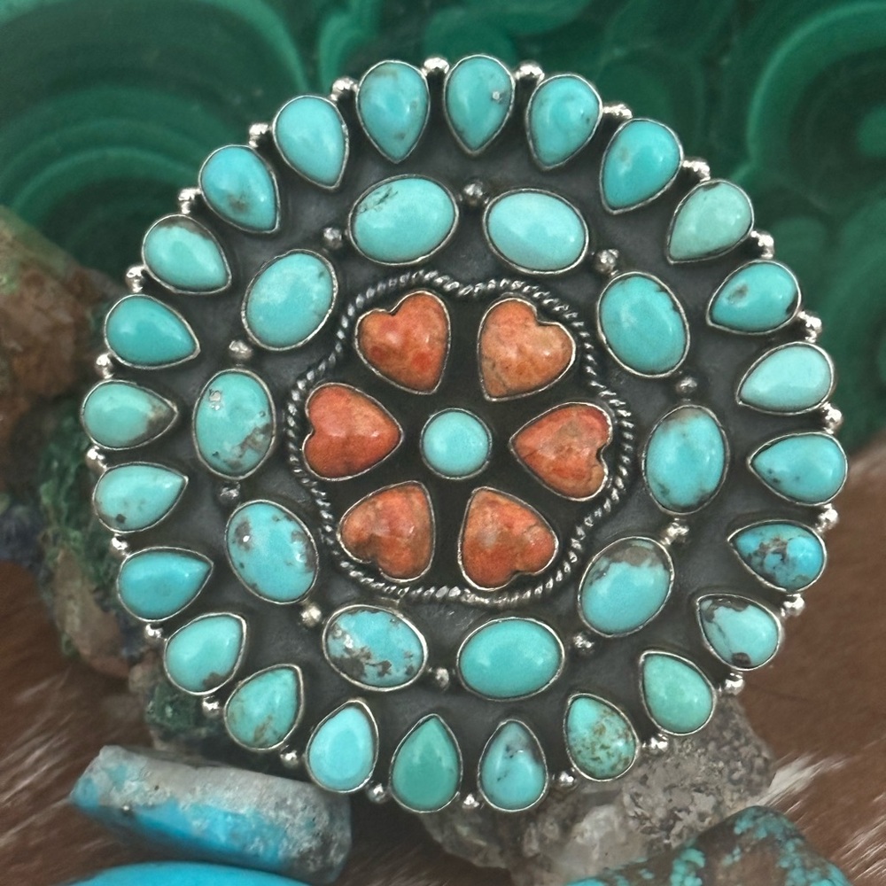 Turquoise Spiny Oyster Statement Huge Southwester… - image 8